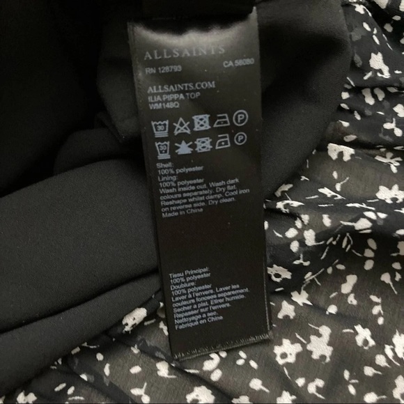 NWT AllSaints Ilia Pippa peplum top. Uk 12/US 8. - Picture 7 of 7
